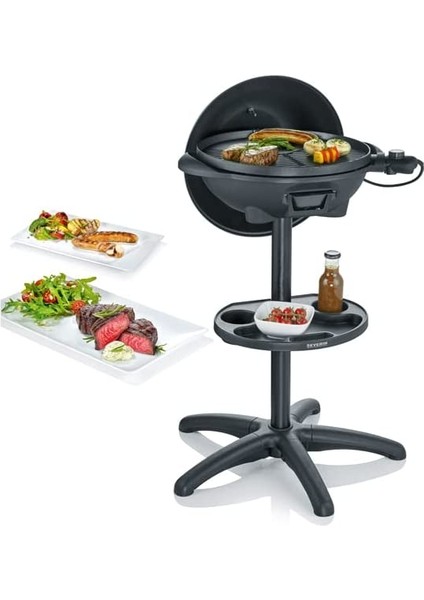 Severın Pg 8541 - Barbekü/yer Izgarası (2.000 W, Izgara Yüzeyi, Çap 41 Cm), Mat Siyah, 52 x 44 x 96 cm