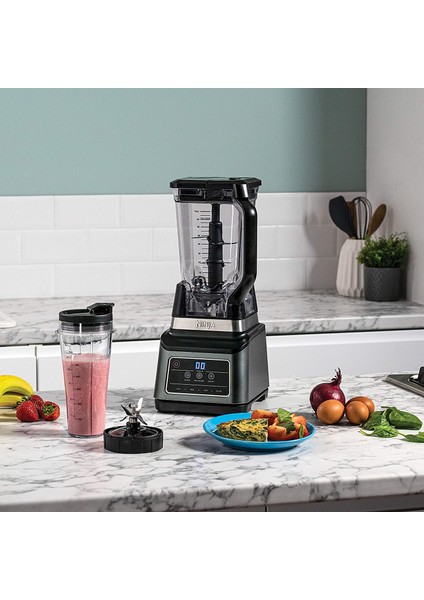 (BN750EU) Auto-Iq Özellikli 2'si 1 Arada Blender, 1200 W, 2,1 L Sürahi, 0,7 L Beher, Siyah/gümüş Shark Ninja