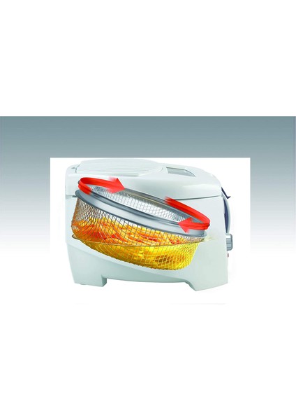 De'longhi Rotofry Fritöz Delonghı Roto-Fry F 28211 1800 W, 1,2 Litre, Paslanmaz Çelik, Beyaz