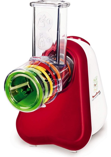Fresh Express DJ755G Elektrikli Rende Dilimleyici, 5 Kesme Fonksiyonu, 200 W, 1 Litre, 1 Desibel, Plastik, Kırmızı