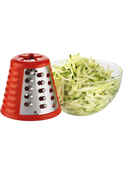 Fresh Express DJ755G Elektrikli Rende Dilimleyici, 5 Kesme Fonksiyonu, 200 W, 1 Litre, 1 Desibel, Plastik, Kırmızı indirimleri