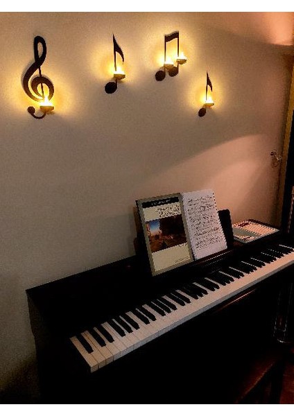 Demir Notalı Duvar Mumluk Seti