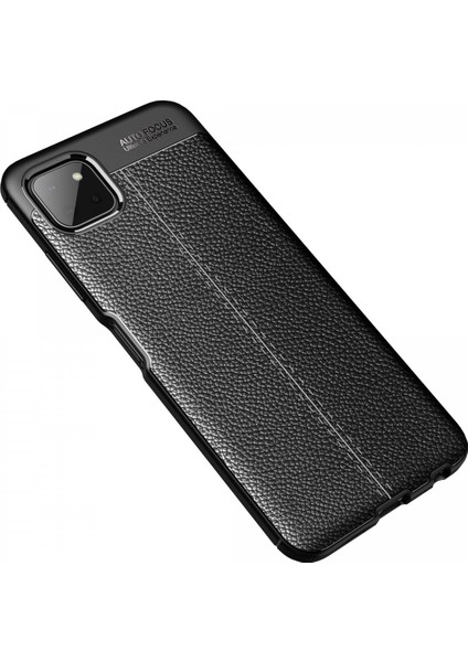 Samsung Galaxy M22 Kılıf Focus Derili Silikon - Siyah 300099