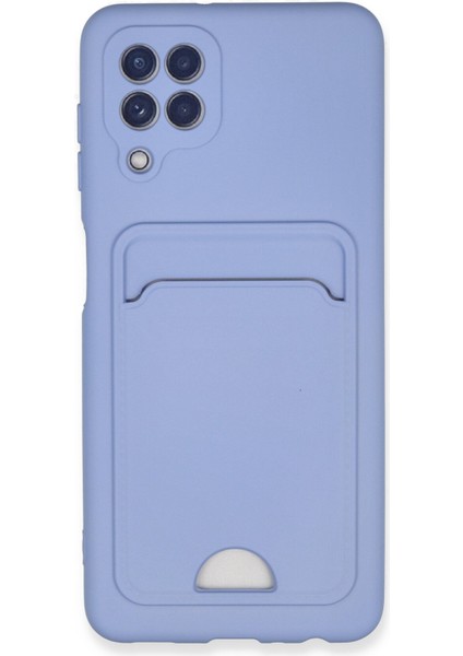 Samsung Galaxy A22 Kılıf Kelvin Kartvizitli Silikon - Lila 300099