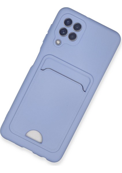 Samsung Galaxy A22 Kılıf Kelvin Kartvizitli Silikon - Lila 300099