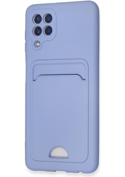 Samsung Galaxy A22 Kılıf Kelvin Kartvizitli Silikon - Lila 300099