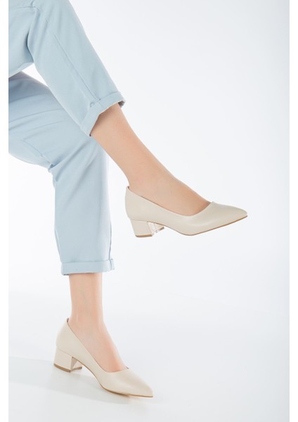 London Kadın Kısa Topuklu Ayakkabı Ten Cilt fiyatları