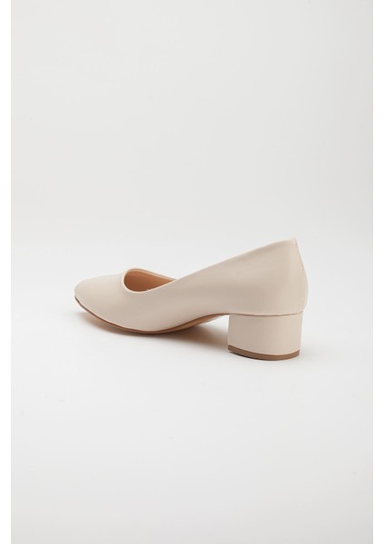 London Kadın Kısa Topuklu Ayakkabı Ten Cilt indirimleri