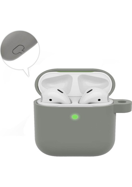 Apple Airpods 3 Koruyucu Kılıf - 3. Nesil Silikon Kulaklık Koruma Kılıfı - Gri