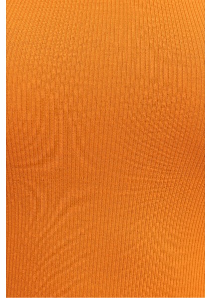 Kadın Hardal Fitilli T-Shirt Halter Yaka Örme Atlet indirimleri