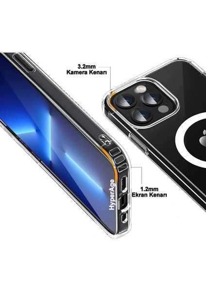 Apple iPhone 14 Pro Max Magsafe Wireless Şarj Özellikli Şeffaf Kılıf