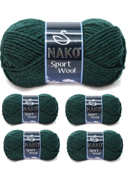 5 Adet Sport Wool Atkı Bere Ceket Yelek Örgü Ipi Yünü No: 1873 Şişedibi