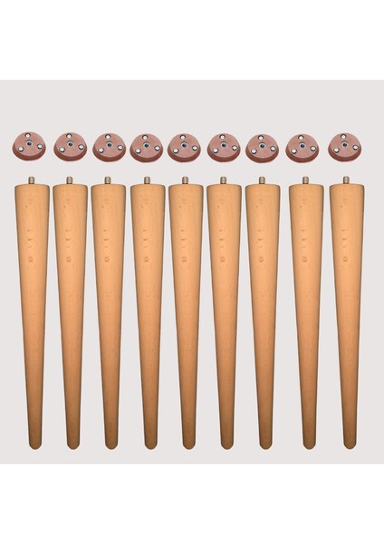 9'lu Ahşap Ayak 37 cm Konik Sehpa Ayağı-Sandalye-Tabure-Masa Ayağı Çap:4,6cm UZUNLUK:37CM 3301000000458