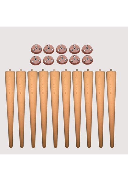 10'lu Ahşap Ayak 45 cm Konik Sehpa Ayağı-Sandalye-Tabure-Masa Ayağı Çap:4,6cm UZUNLUK:45CM 3301000000464
