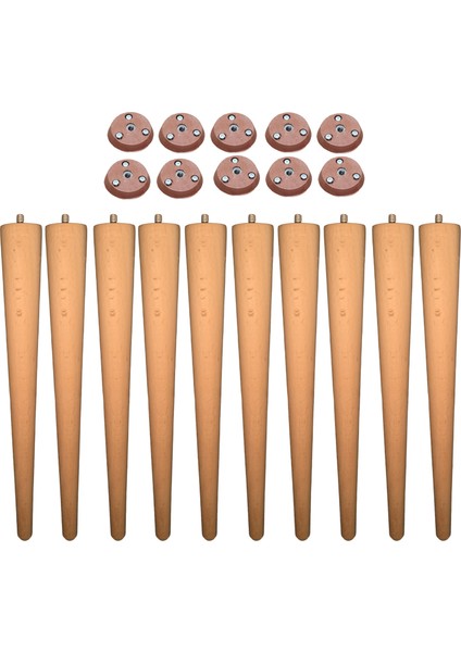 10'lu Ahşap Ayak 41 cm Konik Sehpa Ayağı-Sandalye-Tabure-Masa Ayağı Çap:4,6cm UZUNLUK:41CM 3301000000463
