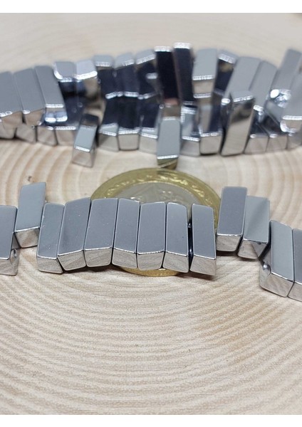 Hematit Taşı Dikdörtgen Çift Delikli Dizi 4,5*12MM (36780) fiyatları