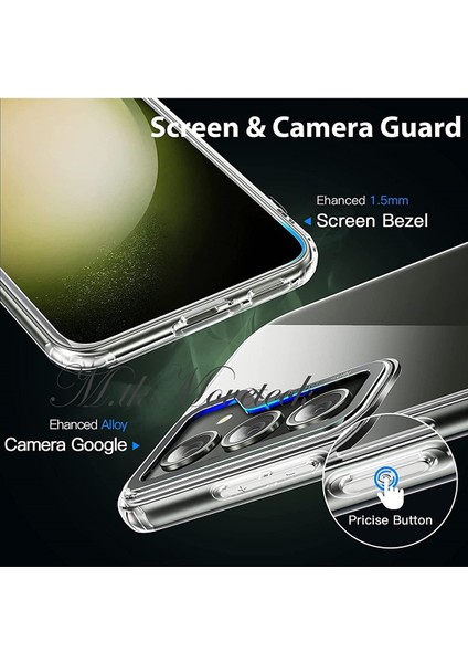 Samsung Galaxy S23 Uyumlu Kılıf Kamera Çıkıntılı Boşluklu Hafif Sert Şeffaf Crystal Clear Slim Sararmaz