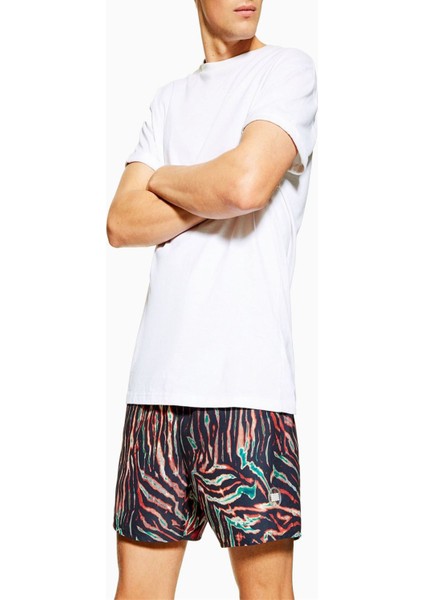 Siyah Desenli Fileli Cepli Bağcıklı Deniz Şortu indirimleri