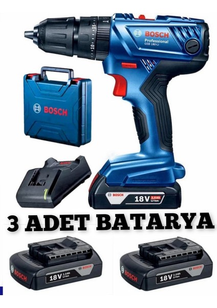 Gsb 180 Li 3 × 2 Ah Darbeli Matkap Vidalama