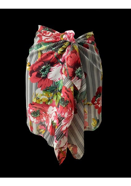Büyük Çiçekli Renkli Pareo Sarong 150X50 cm