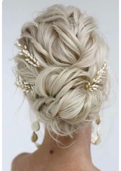 Incili Gelin Nişan Nikah Saç Aksesuarı 3 Lü modelleri