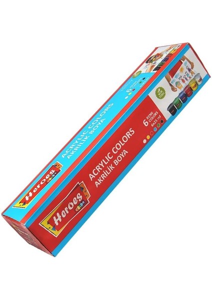 Akrilik Boya 6 Renk 25 ml 1 Paket Akrilik Boya Seti 6 Lı Kağıt Tuval Ahşap Cam Duvar Metal Boyama
