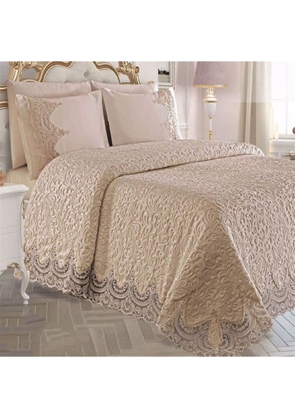 Dantelli Gelin Battaniye Seti Fransız Güpürlü Özel Çantasında