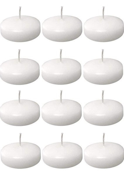 Float | 12 Adet Yüzen Mum | 4 Saat Yanan Tea Light Mum | Kokusuz Terapi Mumu