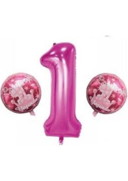 1 Yaş Pembe 3 Lü Folyo Balon
