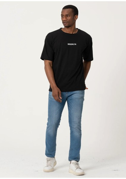 Brooklyn Baskılı Oversize T-Shirt modelleri