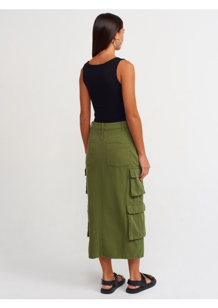 80858 Kargo Cepli Midi Etek-Haki fiyatları
