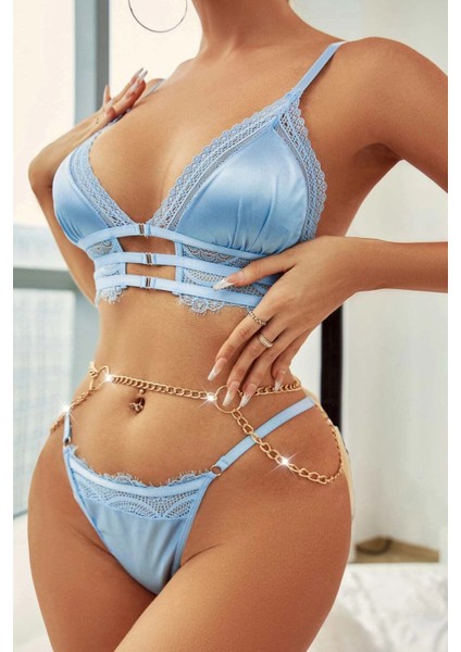 Kadın Mavi Seksi Fantezi Iç Çamaşır Takımı fiyatları