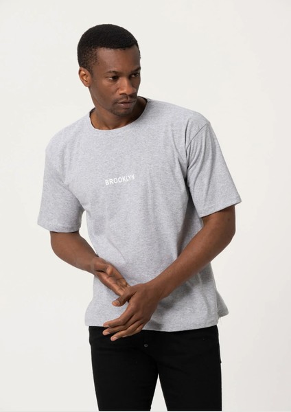 Brooklyn Baskılı Oversize T-Shirt
