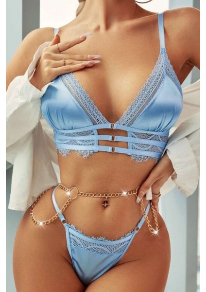 Kadın Mavi Seksi Fantezi Iç Çamaşır Takımı fırsatları