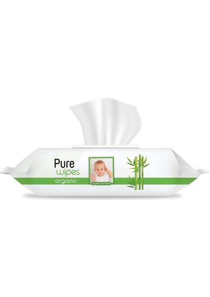 Pure Baby Wipes Islak Havlu Mendil 60 Yaprak Organic Bambu (3 Lü Pk) 180 Yaprak