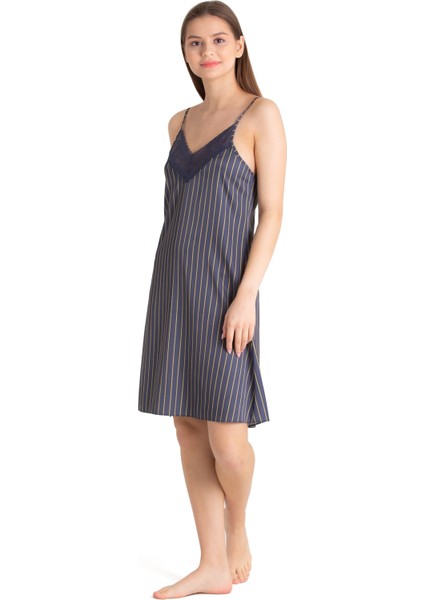 U&me Line Saten Gecelik Sabahlık Takımı Lacivert fiyatları