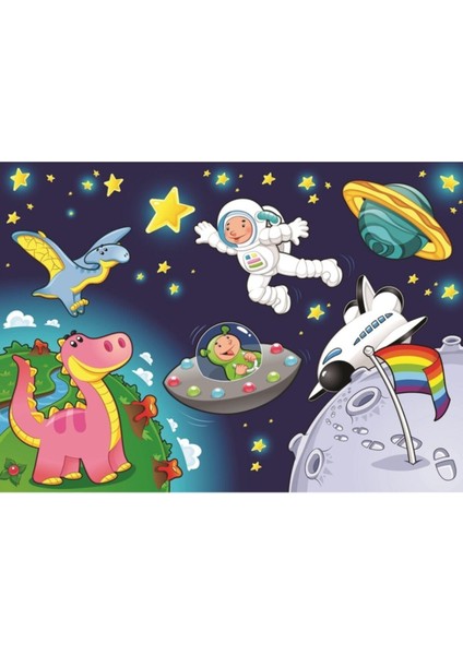 Art Puzzle Art Kids 24+35 Parça Astronot ve Mini Pegasus Çocuk Yapboz /