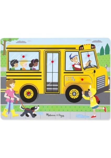 Melissa & Doug Ahşap Sesli Yapboz-The Wheels On The Bus