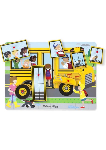 Melissa & Doug Ahşap Sesli Yapboz-The Wheels On The Bus