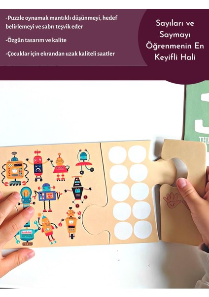 Baby Puzzle Dev Sayılar Puzzle | Jumbo Yer Puzzle | Robotik Sayılar Öğrenme | 40 Parça Doer modelleri