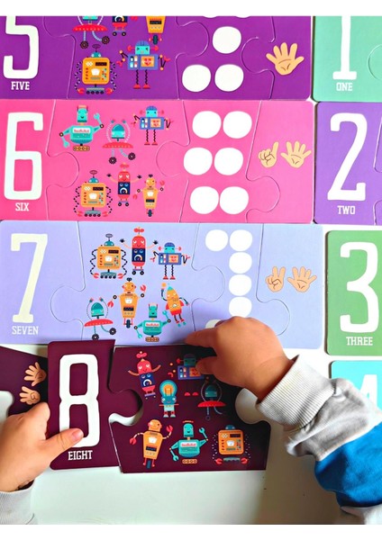 Baby Puzzle Dev Sayılar Puzzle | Jumbo Yer Puzzle | Robotik Sayılar Öğrenme | 40 Parça Doer fırsatları