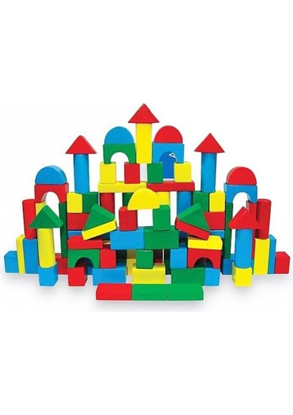 Woodoy 100 Parça Renkli Ahşap Bloklar