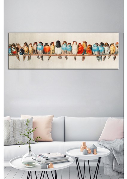 Renkli Kuşlar Muhteşem Dekoratif Kanvas Tablo fiyatları