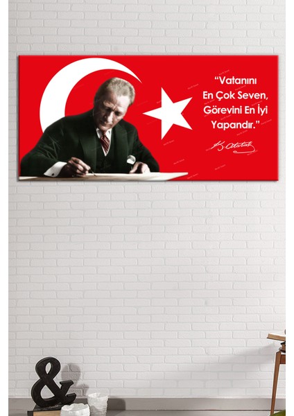 Atatürk Makam Panosu Tablosu Kanvas Tablo Resmi Kurumlar Okullar fiyatları