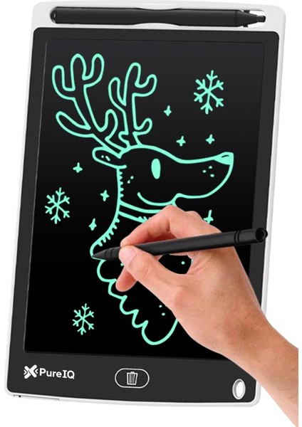 Writing Tablet LCD 8.5 Inç Dijital Kalemli Çizim Yazı Tahtası Grafik Not Yazma Eğitim Tableti-Beyaz