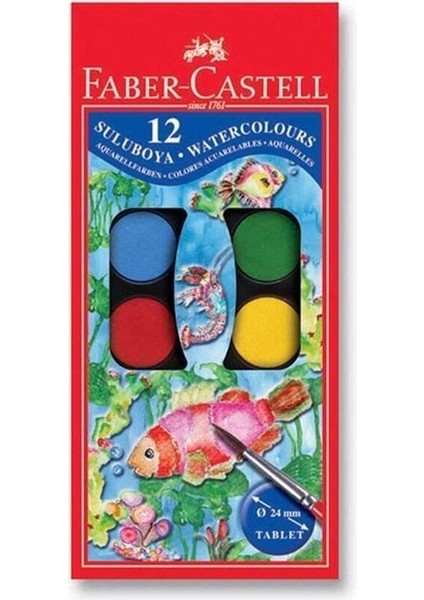 Faber-Castell Yayınları Faber-Castell Sulu Boya 12 Renk Küçük Boy