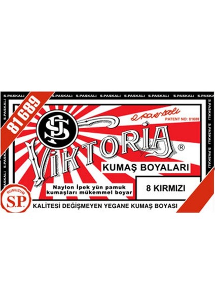Kumaş Boyası Kırmızı (Adet) Viktoria 8690000962150