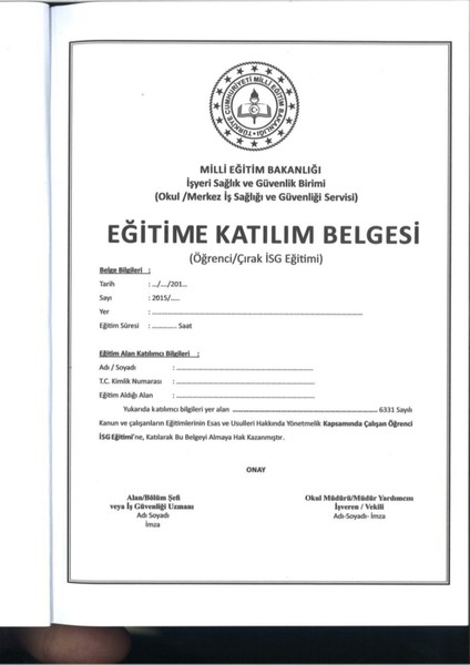 20X28 Öğrenci Iş Dosyası (Staj Dosyası) 96 Yp