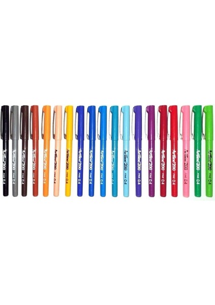200 Fine 0.4 mm Ince Uçlu Yazı ve Çizim Kalemi 20'li Set