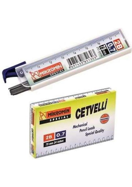 Cetvelli Kalem Ucu 75 mm Uç 20'li 0.7 Uç (3 Adet)